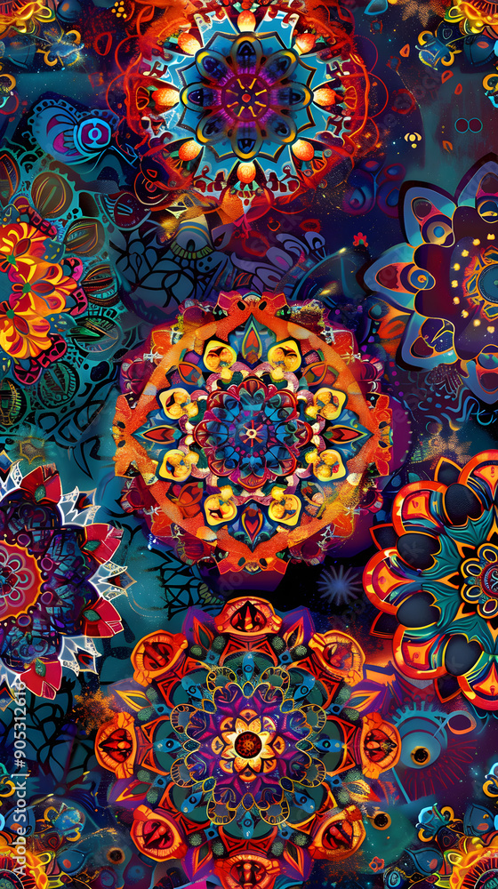 Harmonious Intertwined Mandalas: A Vivid Journey through Intricate Patterns of Unity and Peace Harmonious Intertwined Mandalas: A Vivid Journey through Intricate Patterns of Unity and Peace
