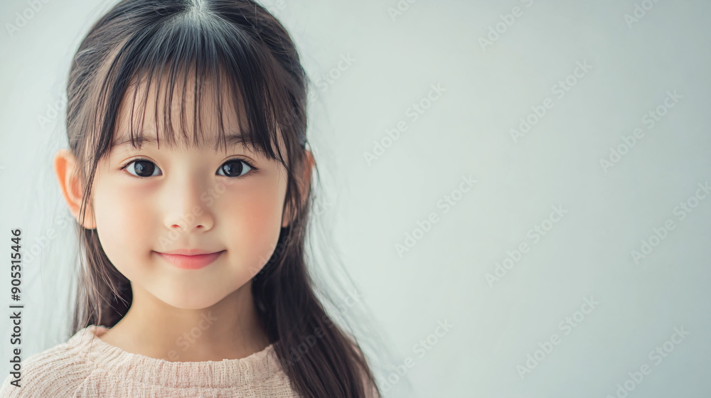 asian girl on clean background with copy space asian girl on clean background with copy space
