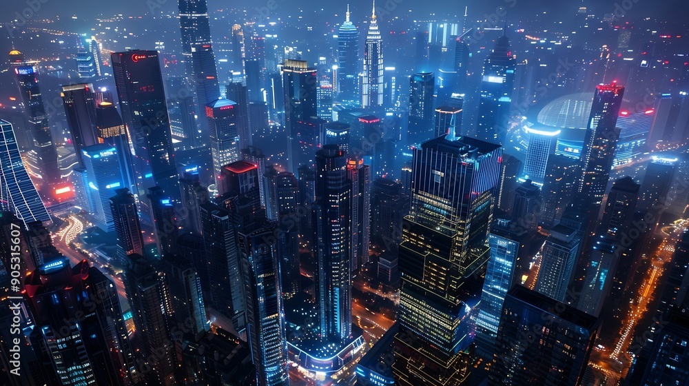 Modern city and wireless communication network concept Smart city Digital transformation Vertical visual for advertisements and banners : Generative AI Modern city and wireless communication network concept Smart city Digital transformation Vertical visual for advertisements and banners : Generative AI