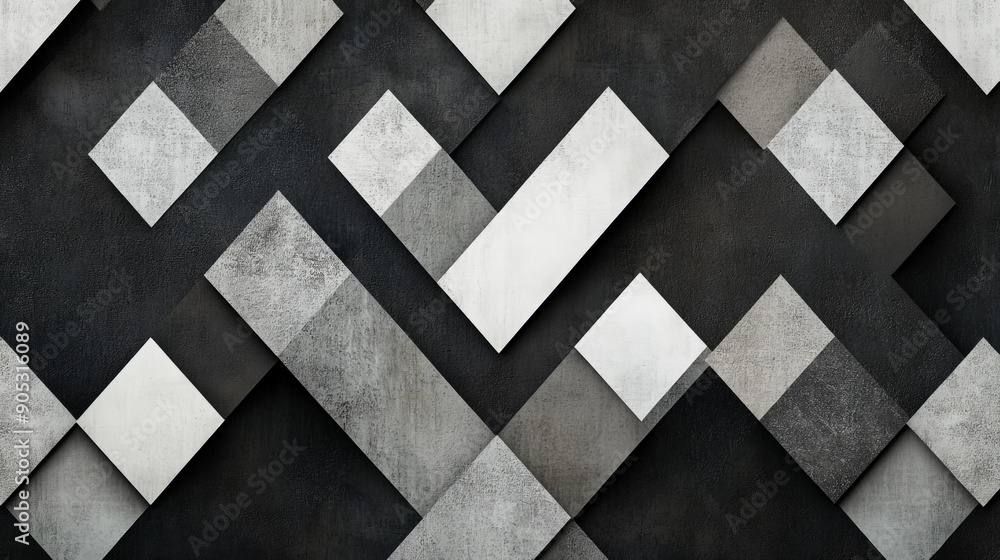 A diamond background with a pattern of interlocking diamond shapes in shades of grey and white on a black background. The geometric design adds a modern and sophisticated touch. A diamond background with a pattern of interlocking diamond shapes in shades of grey and white on a black background. The geometric design adds a modern and sophisticated touch.