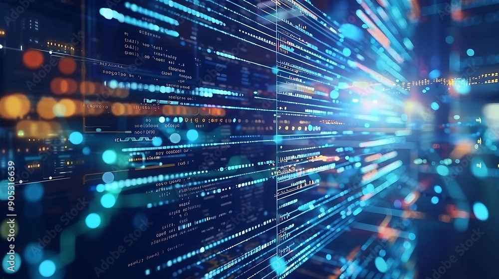 Data exchange digital technology background software development cloud computing Business Intelligence global network Data analysis techician team computer programming internet technol : Generative AI
