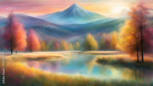 Serene Glassmorphism Landscape