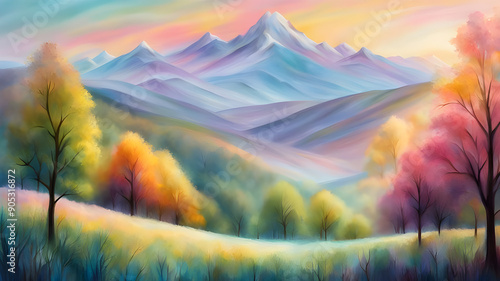 Serene Glassmorphism Landscape