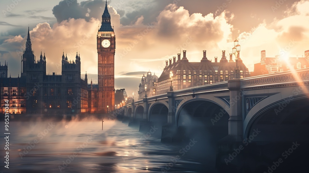 Naklejka premium Abstract technology background in London for global business concept : Generative AI