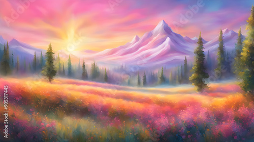 Serene Glassmorphism Landscape