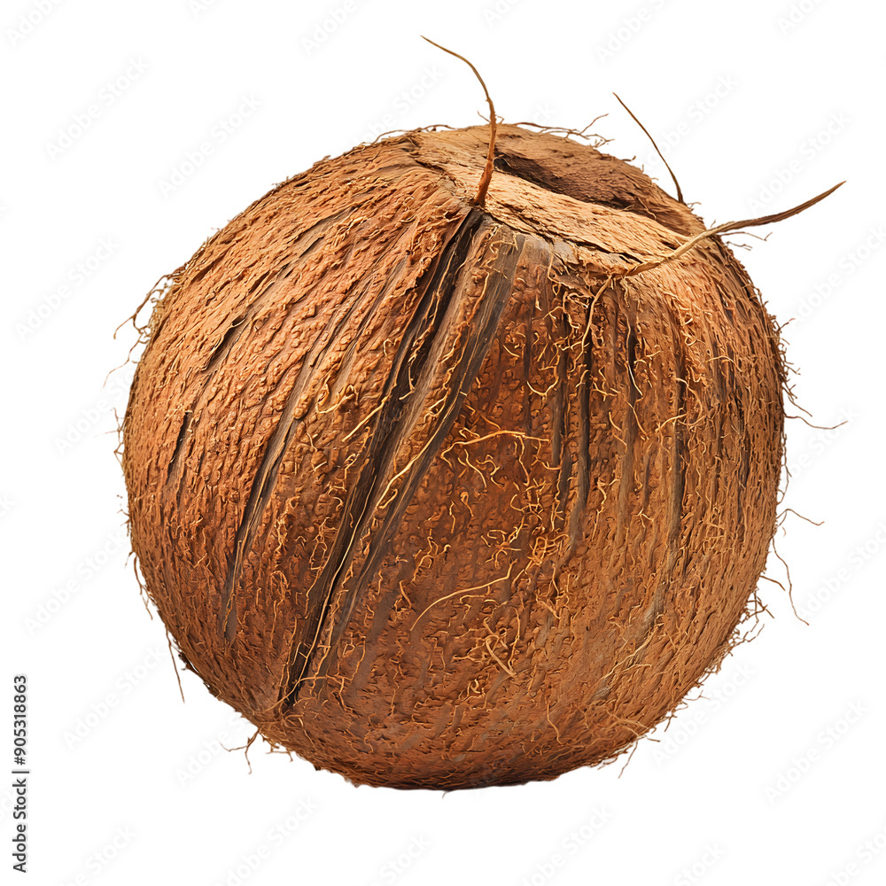 Full Coconut isolated on transparent background Full Coconut isolated on transparent background