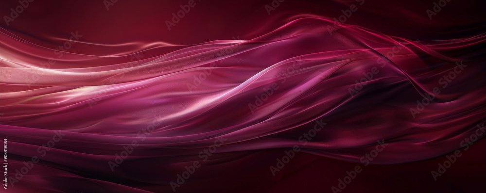 Fototapeta premium A rich burgundy background with soft, flowing lines and curves in shades of burgundy and pink, giving a sense of movement and fluidity.
