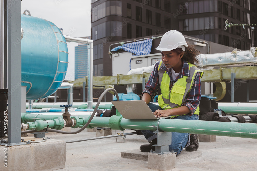 Industrial engineer work on site. engineer visit and inspection site engineer at industrial site. Inspector engineer check and working on site Industrial engineer work on site. engineer visit and inspection site engineer at industrial site. Inspector engineer check and working on site