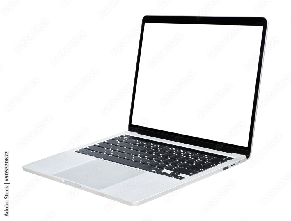 Laptop computer with blank transparent screen and background- PNG format Laptop computer with blank transparent screen and background- PNG format