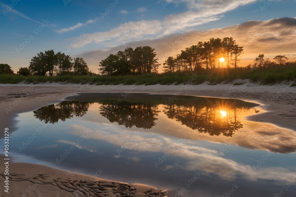 Obraz premium Henderson Beach Ohio Background Generative by Ai
