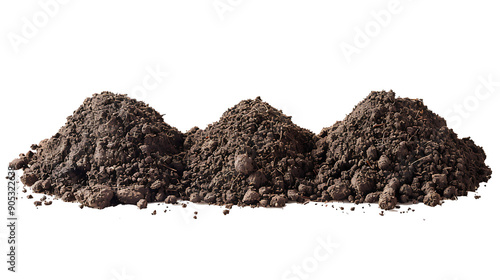 piles of dirt, soil isolated on a transparent background