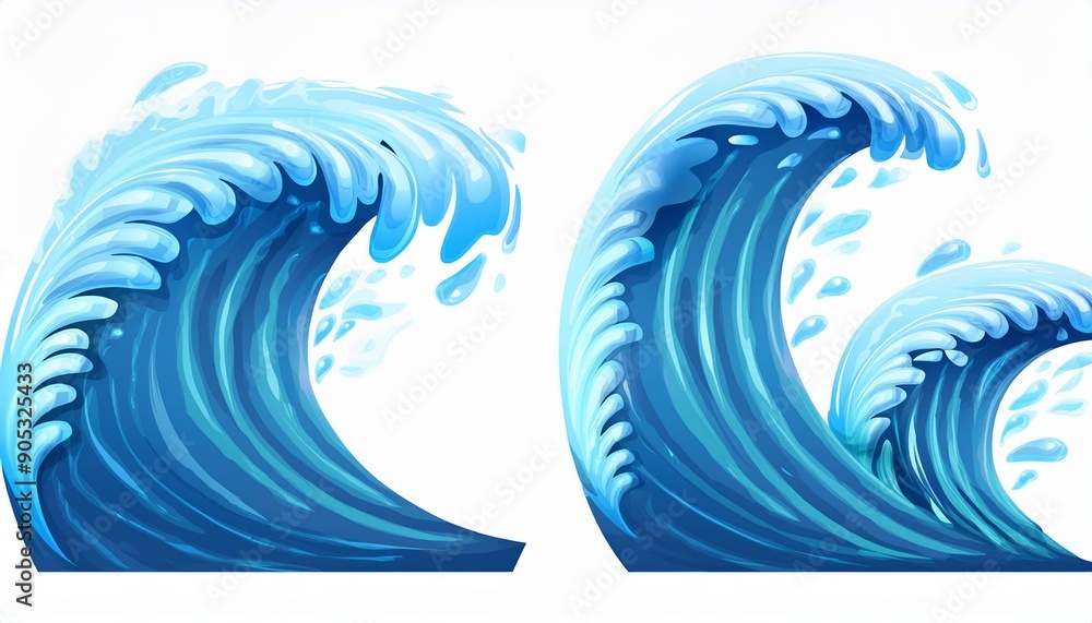 Ocean water wave splash. Sea surf cartoon vector icon. Liquid drop stream summer game graphic. Isolated fluid high falling tsunami swirl vfx design. Storm motion clipart for environment illustration Ocean water wave splash. Sea surf cartoon vector icon. Liquid drop stream summer game graphic. Isolated fluid high falling tsunami swirl vfx design. Storm motion clipart for environment illustration