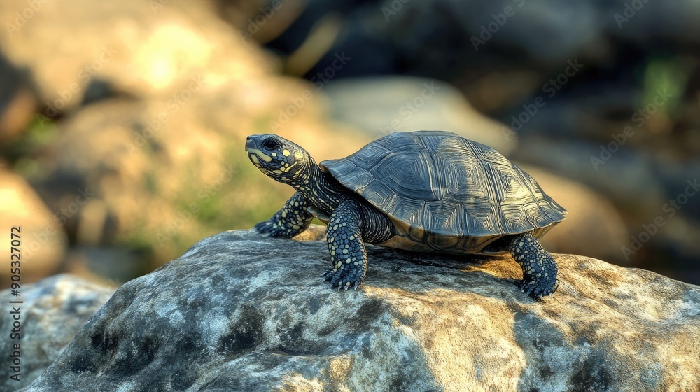 A turtle slowly making its way across a rocky terrain, highlighting its resilience and steady pace. A turtle slowly making its way across a rocky terrain, highlighting its resilience and steady pace.