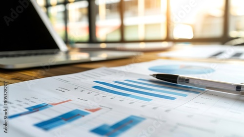 Analysis data for business and data management system concept report with graph or chart and metrics connected to database Corporate strategy for finance operations sales marketing : Generative AI