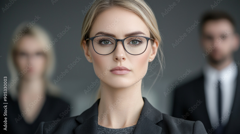 Confident Young Professional A Successful and Good-Looking Woman Team Leader Start-up CEO Lawyer or Boss in an Office Setting Exemplifying Leadership and Professionalism with Her Team in the Back Confident Young Professional A Successful and Good-Looking Woman Team Leader Start-up CEO Lawyer or Boss in an Office Setting Exemplifying Leadership and Professionalism with Her Team in the Back