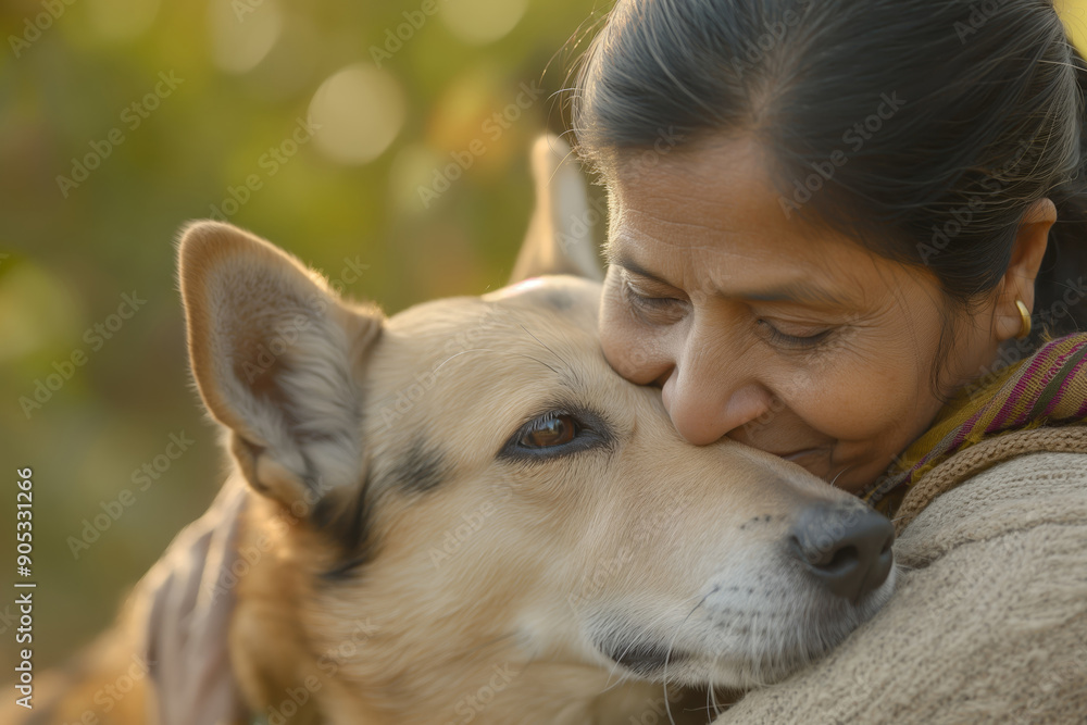 Senior Woman Hugging Dog Outdoors Joyful Canine and Elderly Bonding in Nature Senior Woman Hugging Dog Outdoors Joyful Canine and Elderly Bonding in Nature