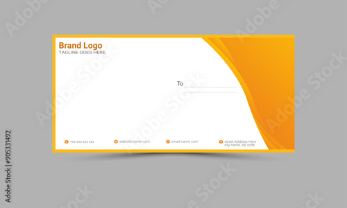 Abstract & Simple Style for Business & Formal Use, Easy Customization for Envelope Branding