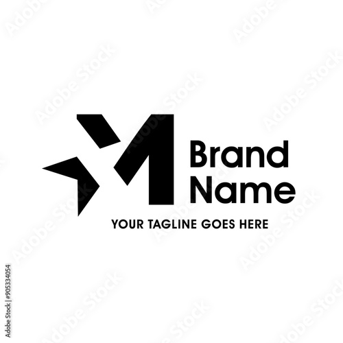 Simple and Memorable Initial M Star Logo