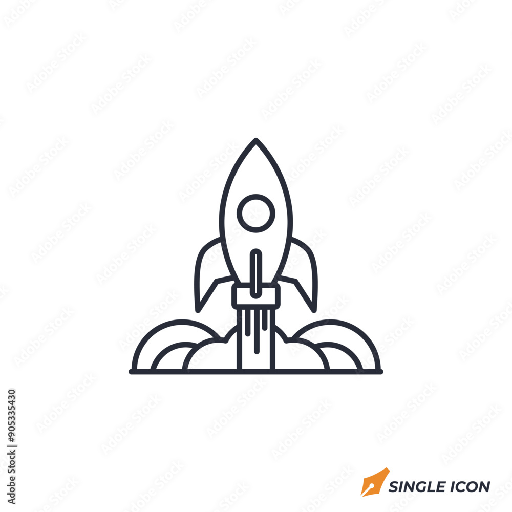 Obraz premium Rocket icon vector illustration. Rocket symbol isolated on white background
