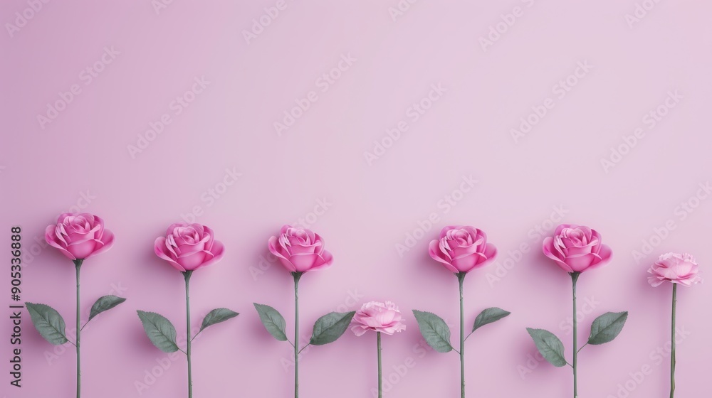 A minimalist composition featuring a border of purple roses, arranged in a simple and elegant pattern. The image provides ample space for adding text or graphics, perfect for creating stylish and A minimalist composition featuring a border of purple roses, arranged in a simple and elegant pattern. The image provides ample space for adding text or graphics, perfect for creating stylish and