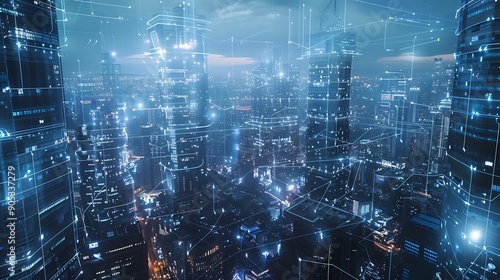 Smart city and digital transformationBig data connection technology Telecommunication and communication network concept : Generative AI