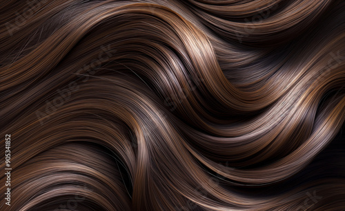 Wallpaper Mural Wavy strands of brown hair with highlights. Torontodigital.ca