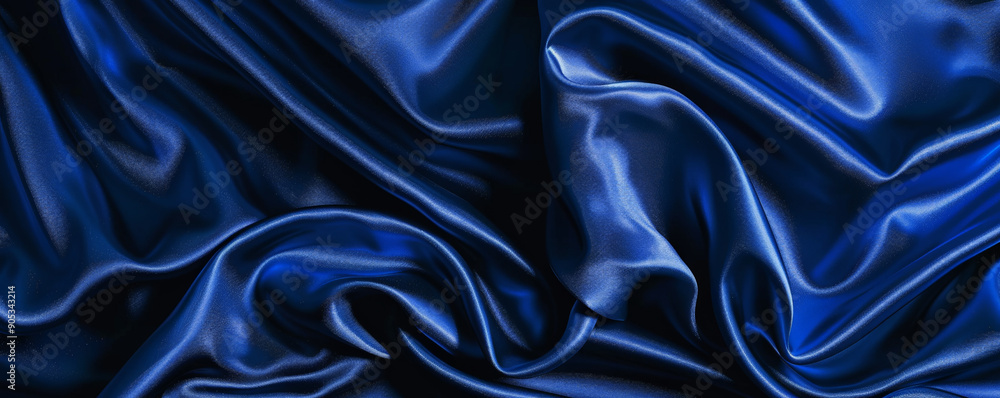 Fototapeta premium A vibrant sapphire background with subtle textures of fabric, like silk or velvet, creating a luxurious and tactile visual effect with highlights and shadows.