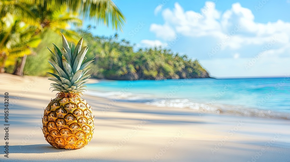 Pineapple on a Tropical Beach Paradise Pineapple on a Tropical Beach Paradise
