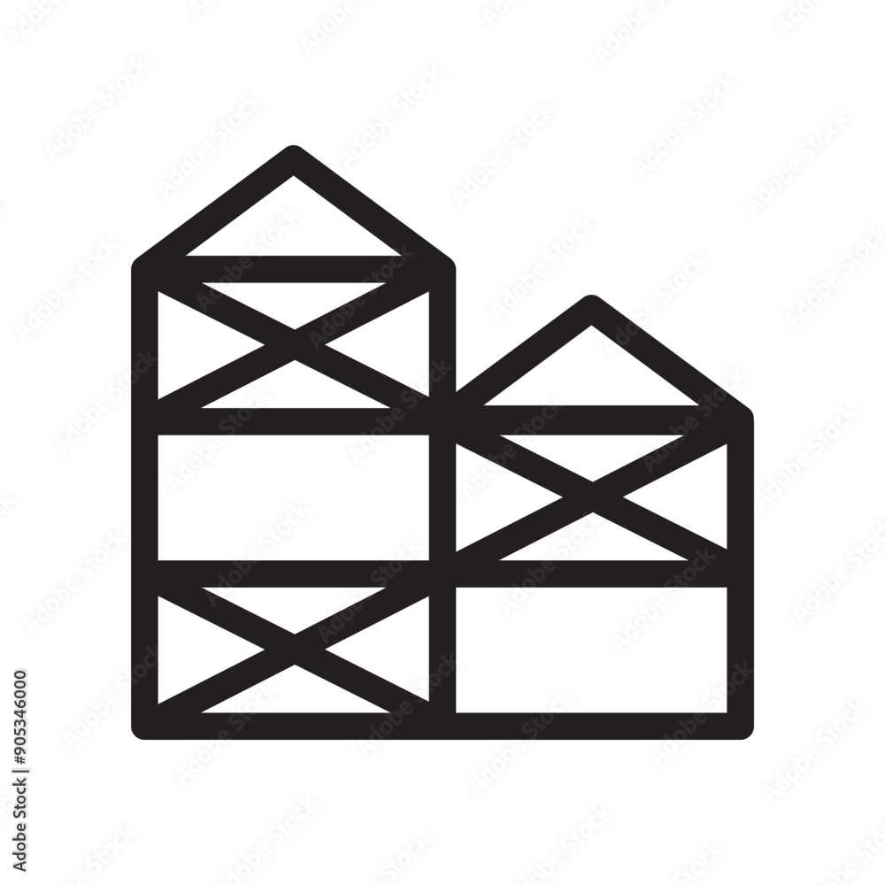 Barn icon in thin line style vector illustration graphic design Barn icon in thin line style vector illustration graphic design