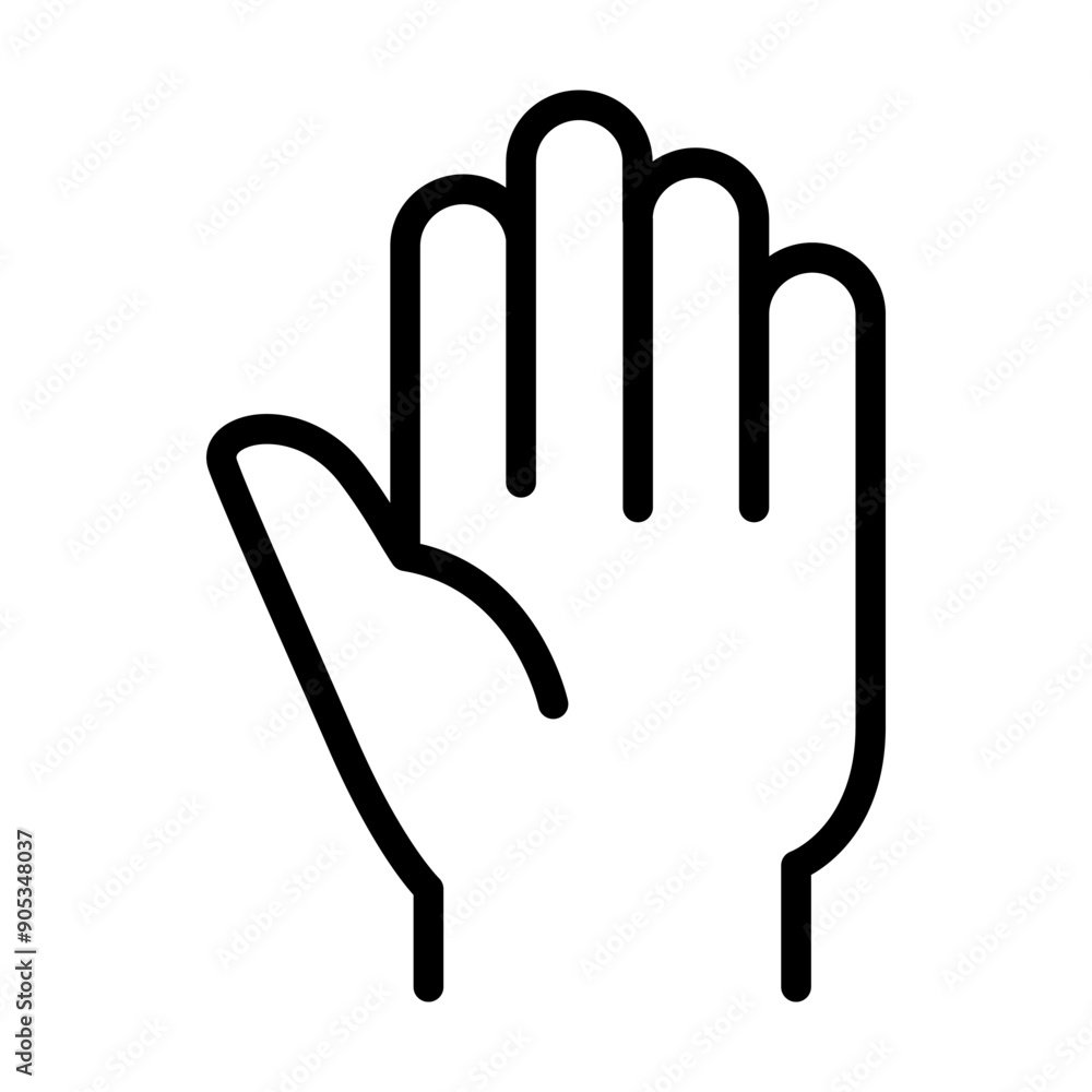 Rising hand icon in thin line style vector illustration graphic design Rising hand icon in thin line style vector illustration graphic design
