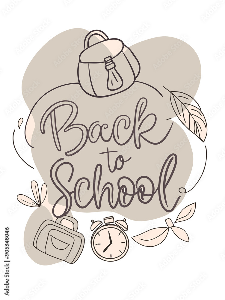 beige graphic with the inscription back to school beige graphic with the inscription back to school