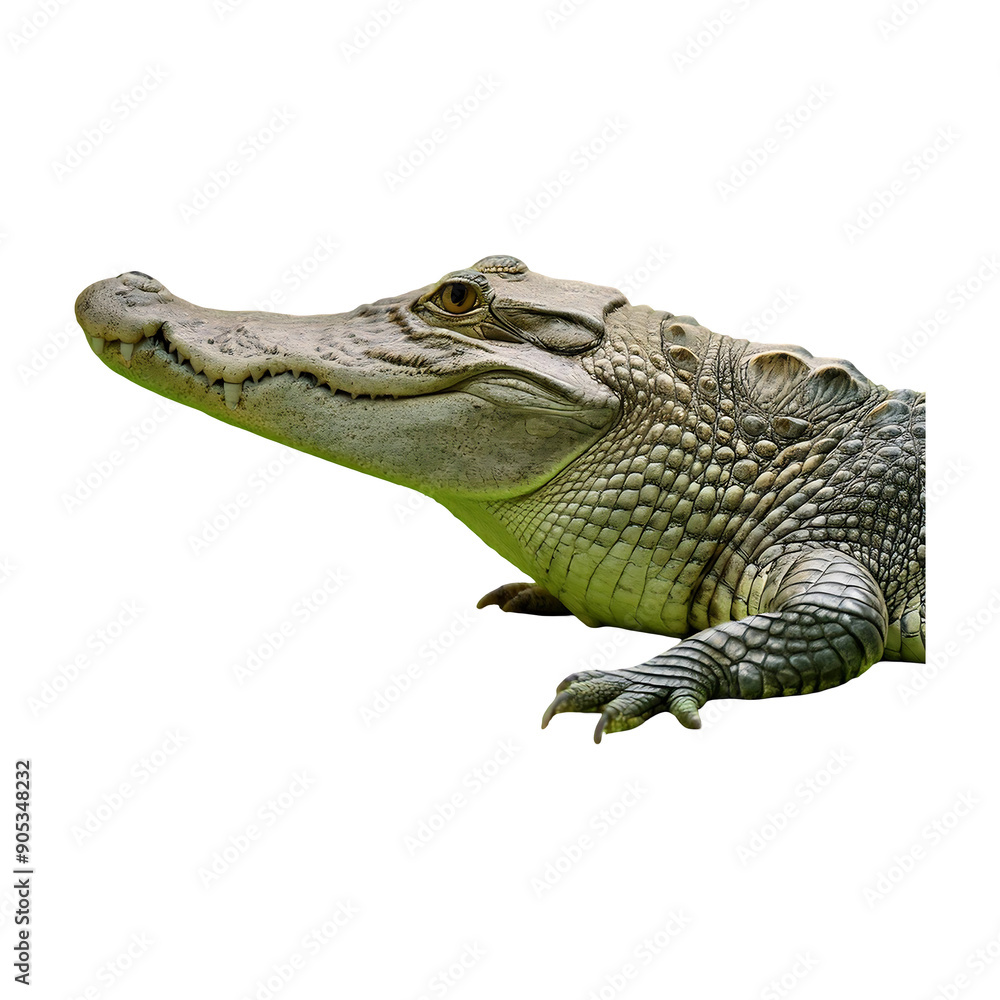Obraz premium alligator resting isolated on transparent background