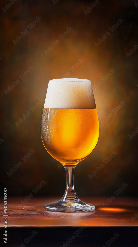 a glass of freshly tapped beer a glass of freshly tapped beer