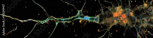 Multipolar Neuron in the Anterior Horn of the Spinal Cord Revealed with Cajal s Silver Nitrate Staining photo