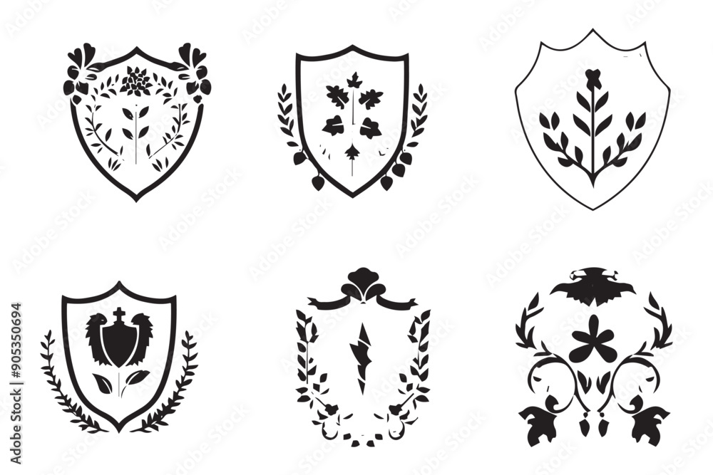 Fototapeta premium Shields Battlements vector,creative vector