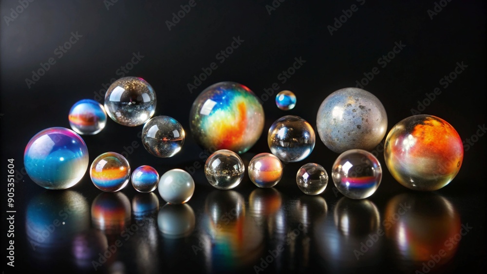 Abstract Gradient Spheres on Dark Background Abstract Gradient Spheres on Dark Background