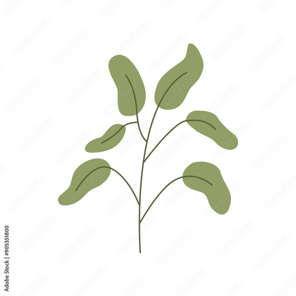 Naklejka premium Flat plant illustration
