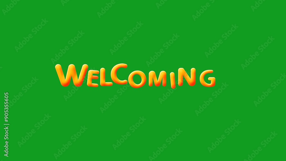 Animated Wobbly Text Welcoming on green screen , 4K Footage video. Animated Wobbly Text Welcoming on green screen , 4K Footage video.