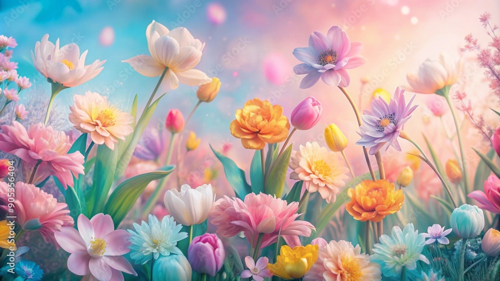 Vibrant Spring Flowers Background Vibrant Spring Flowers Background