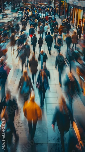 Dynamic Urban Life Crowded Streets People Movement Energy Diversity. AI Generated