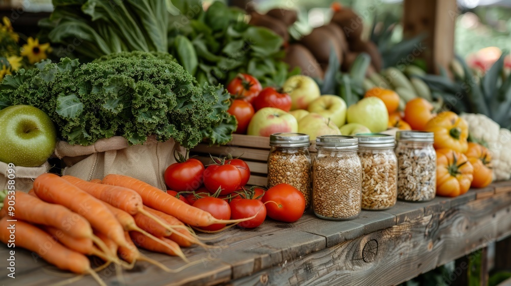 Colorful Fresh Produce Arranged Neatly at a Local Farmers Market in Autumn. Generative AI Colorful Fresh Produce Arranged Neatly at a Local Farmers Market in Autumn. Generative AI