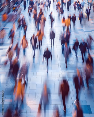 Urban Life Dynamic Movement People Crowded Streets Rush Hour Energy. AI Generated