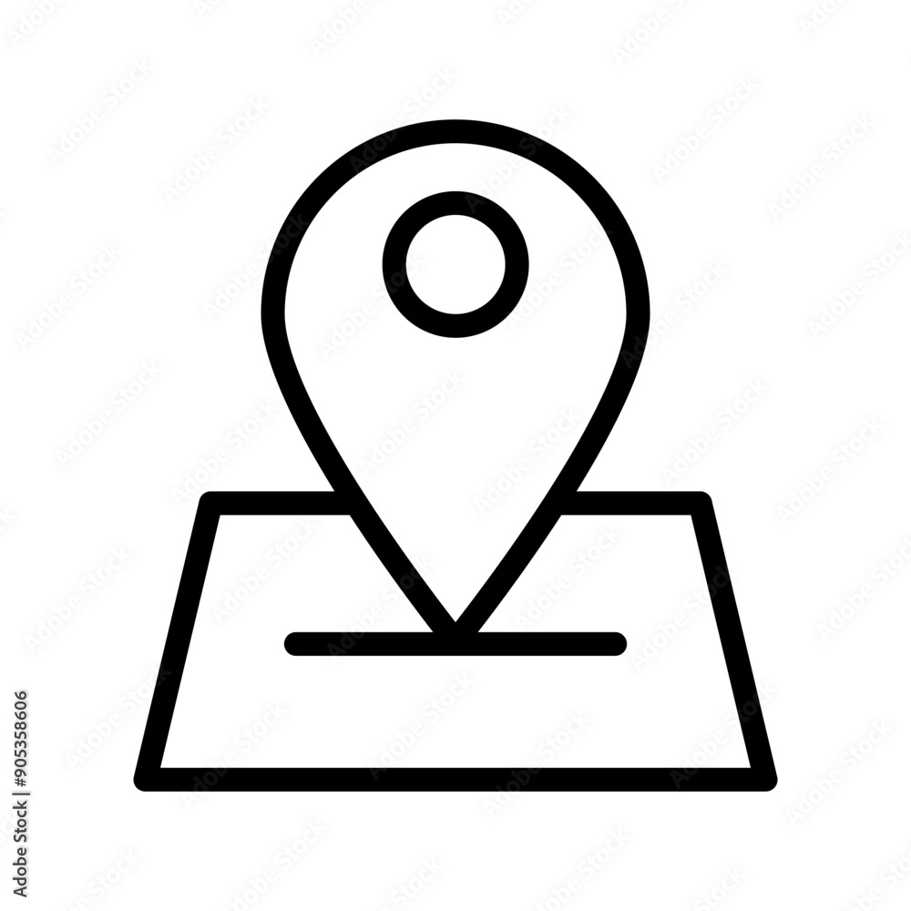 Map icon in thin line style vector illustration graphic design Map icon in thin line style vector illustration graphic design