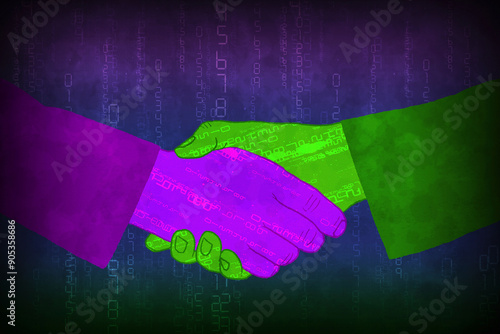 A digital handshake photo