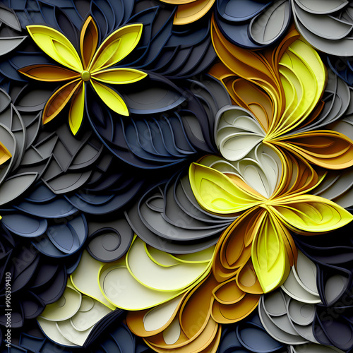 Pattern perect repeat, 3d vibrant colors,  boost your design with modern art photo