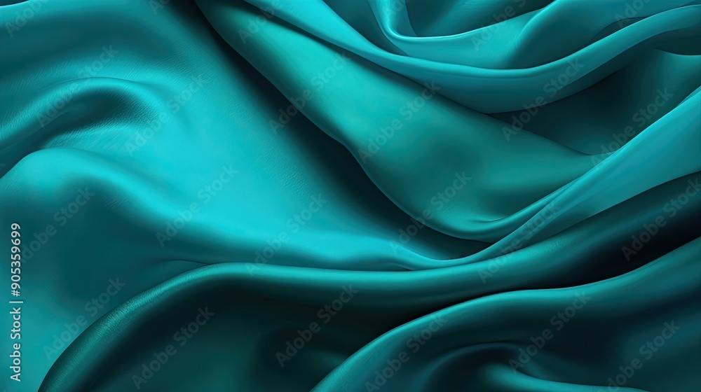 Deep turquoise silk, evoking a sense of oceanic tranquility. Deep turquoise silk, evoking a sense of oceanic tranquility.