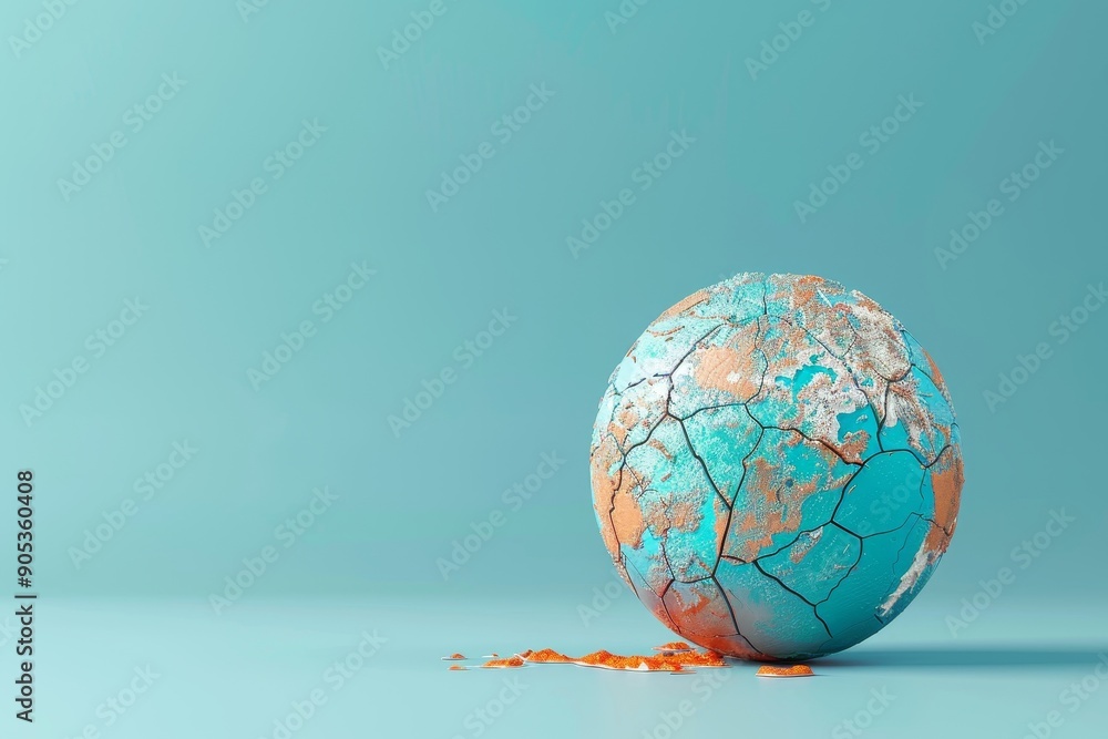 A globe with a dry surface A globe with a dry surface