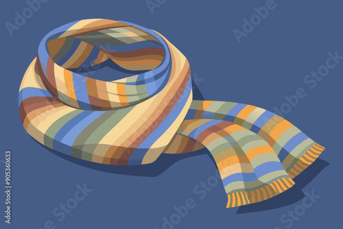 Knitted colorful sacrf in pastel colors