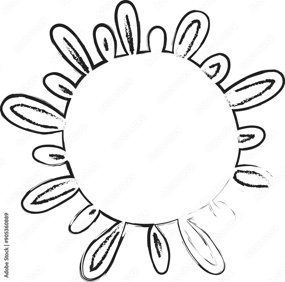 Sun brush strokes. Ink elements Sun brush strokes. Ink elements
