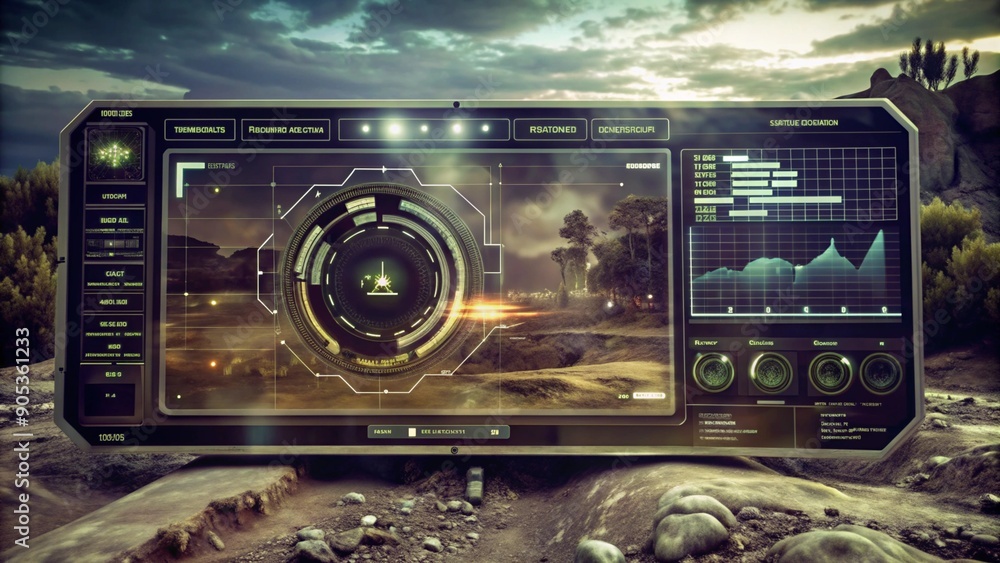 Fototapeta premium Professional Digital Interface HUD Overlay Background